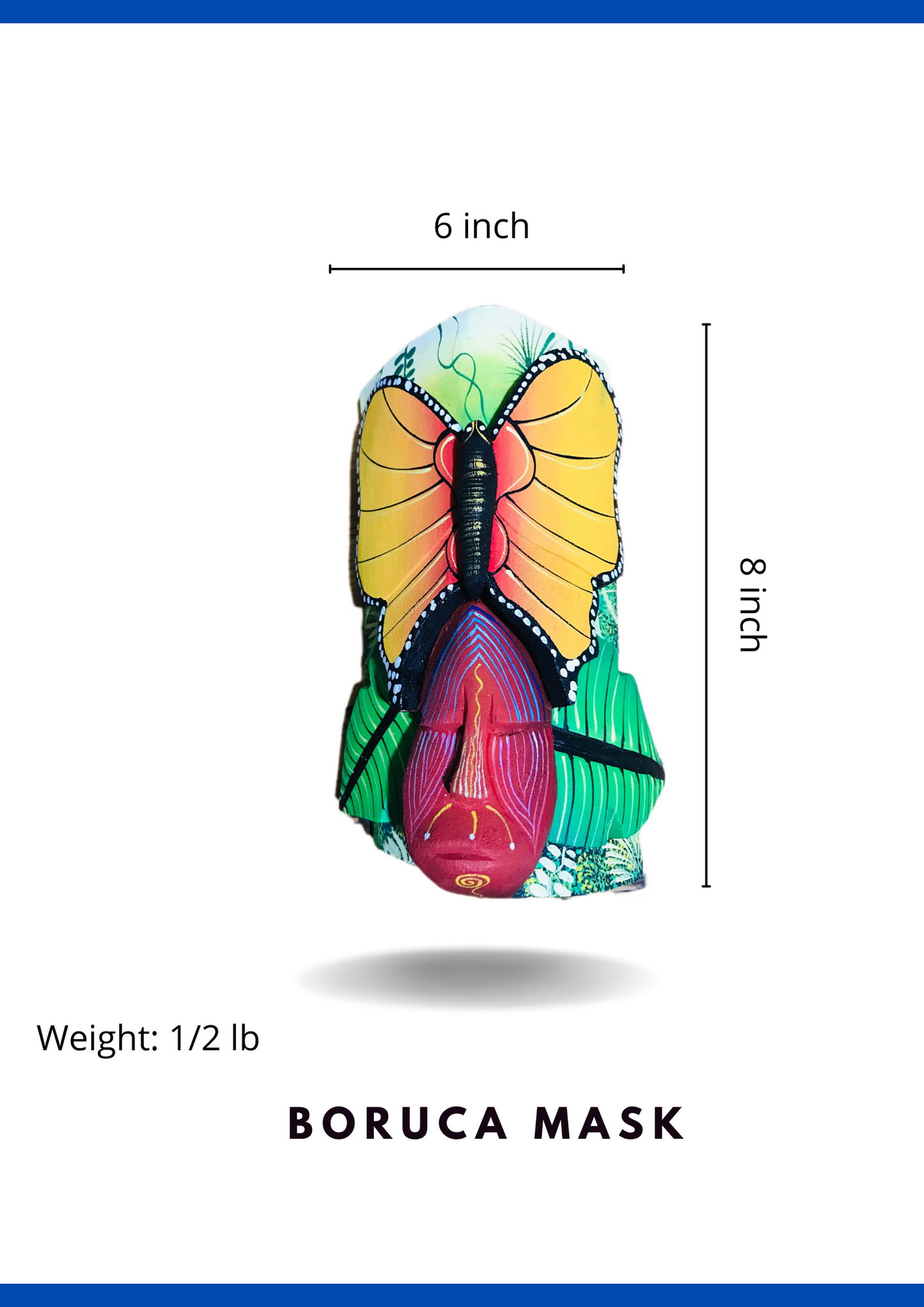 Mariposa Monarca - Cara humana Boruca Mask